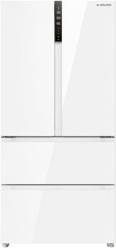 Aspes Frigorífico French Door Cristal Blanco, 4 Puertas AFF18800ENFIDB, Capacidad 510 Litros, No Frost, Inverter, 38 dB, Puerta French Door,