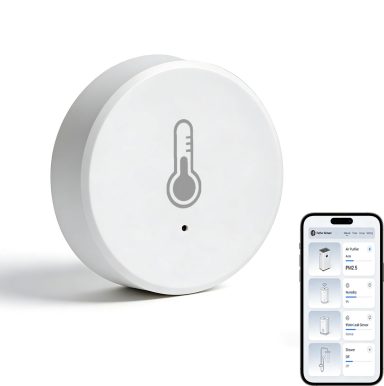 ZigBee Sensor de Temperatura y Humedad, Pequeño Higrómetro Digital Termómetro de Interior, Requiere Zigbee Hub para Control Remoto Domótica
