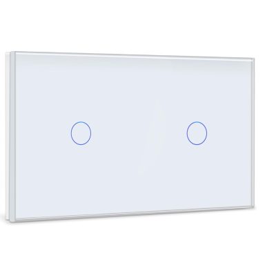 BSEED Interruptor Tactil luz pared,Vidrio Panel con luz Piloto,Sin Función Wifi,1 Gang 1 Vía,157mm Blanco