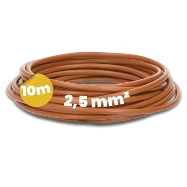 Kalitec 10m Cable Flexible H07V-K 2,5 mm² Marrón para Instalación Eléctrica