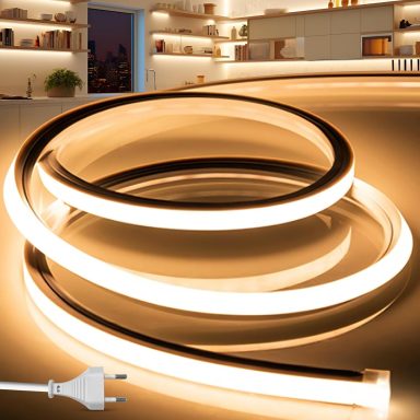 ira LED 220V Neon 15M Exterior Silicona Impermeable Flexible IP65 120 LED/M Strip Light Luz de la Cuerda Interior,para Dormitorio,Bar,para F