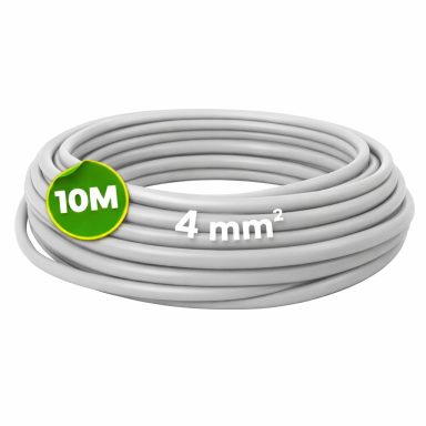 Cable Eléctrico Flexible 4 mm² | Rollo de 10 Metros | Cable Unipolar H07Z1-K Libre de Halógenos | Gris | Sección 4 mm² | Hilo Conductor de C